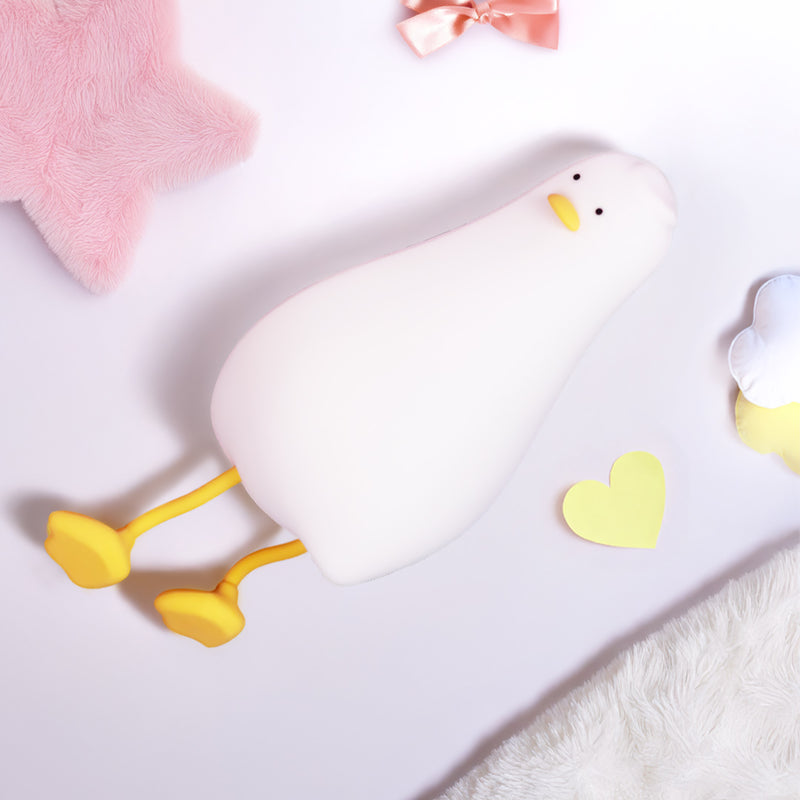 Lying Flat Cute Duck Light Night Lamp (6.2 cm, Warm White Light)