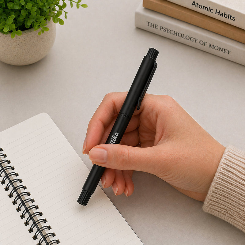 Personalized Black Name Pen (Standard Size) – Sleek Custom Writing Gift for Professionals & Students | Love Craft Gifts™