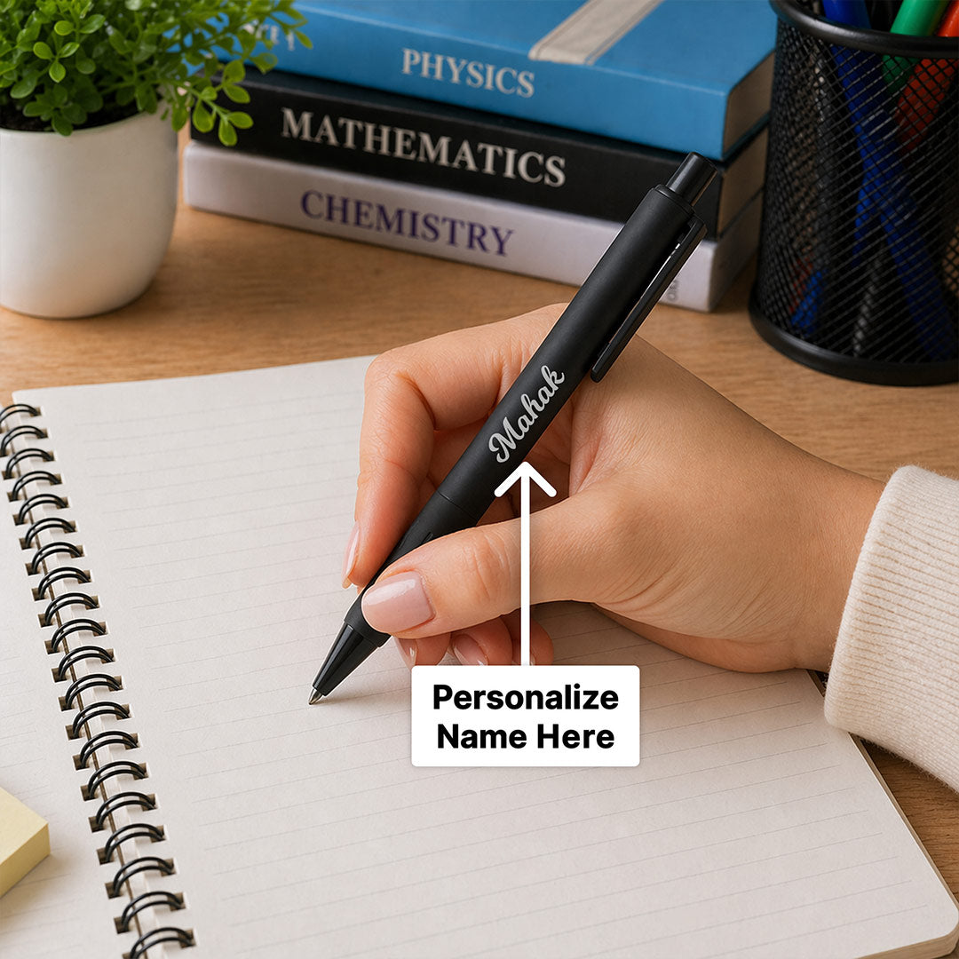 Personalized Black Pen (Standard Size) – Elegant Custom Name Writing Gift for Professionals | Love Craft Gifts™