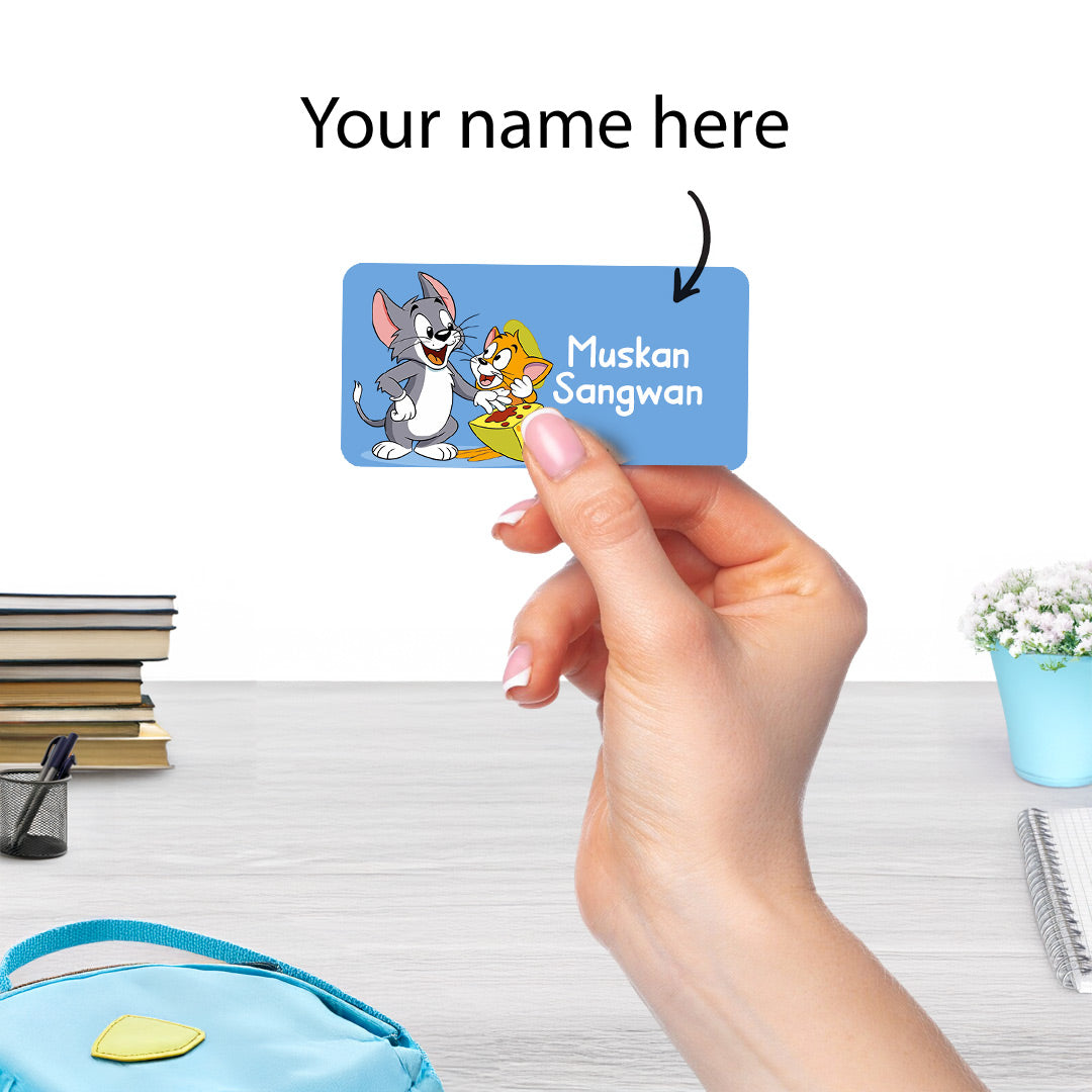 Customized Name Labels with Cartoons-12X18" | 90 Labels in One Sheet