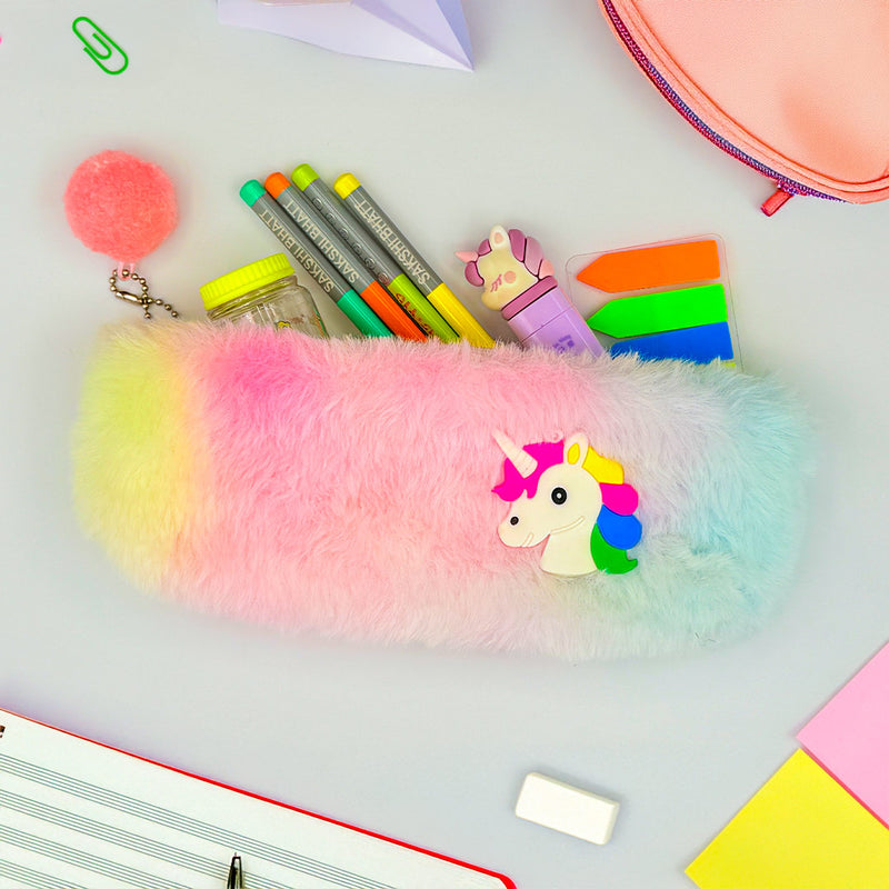 Mini Multicolor Unicorn Stationery Kit- 10 Pencils(1 Box) , 1 Eraser, 1 Sharpener &  Sticky Notes