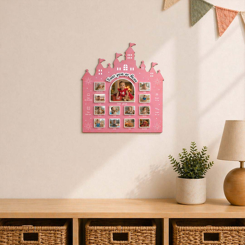 Personalized Baby First Year Photo Collage Wall Frame 18x24" | Gift for 1st Birthday & New Parents | Love Craft Gifts™