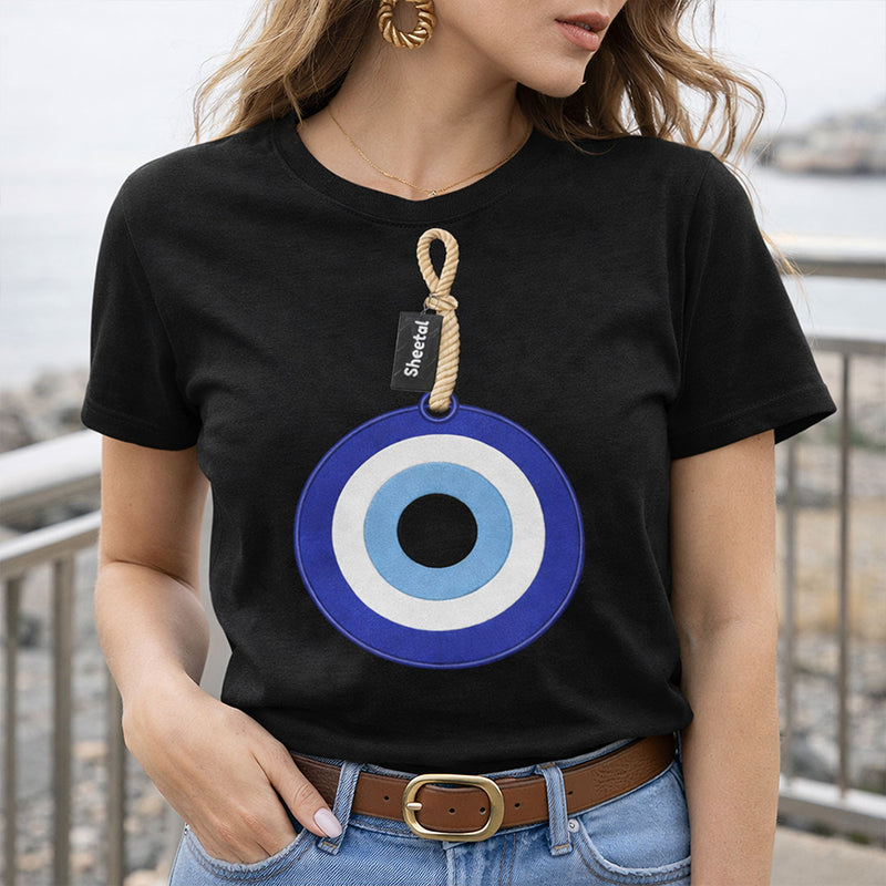 Evil Eye Protection Graphic Print Black T-Shirt – Unisex Casual Wear | Love Craft Gifts