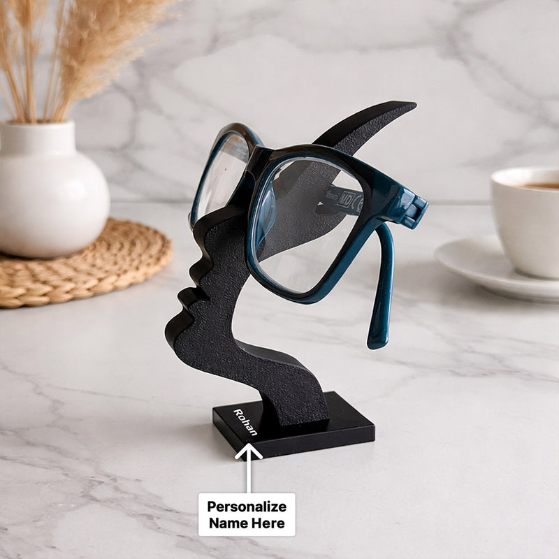 Personalized Face Design Eyeglass Holder Stand – Custom Name Glasses Organizer Desk Stand for Home & Office | Love Craft Gifts™