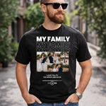 Personalized My Family Photo Collage Black T-Shirt – Custom Pics Printed | Love Craft Gifts