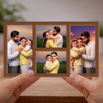 Personalized Family Photo Collage Frame with Custom Pictures 12x7 Inch | Love Craft Gifts