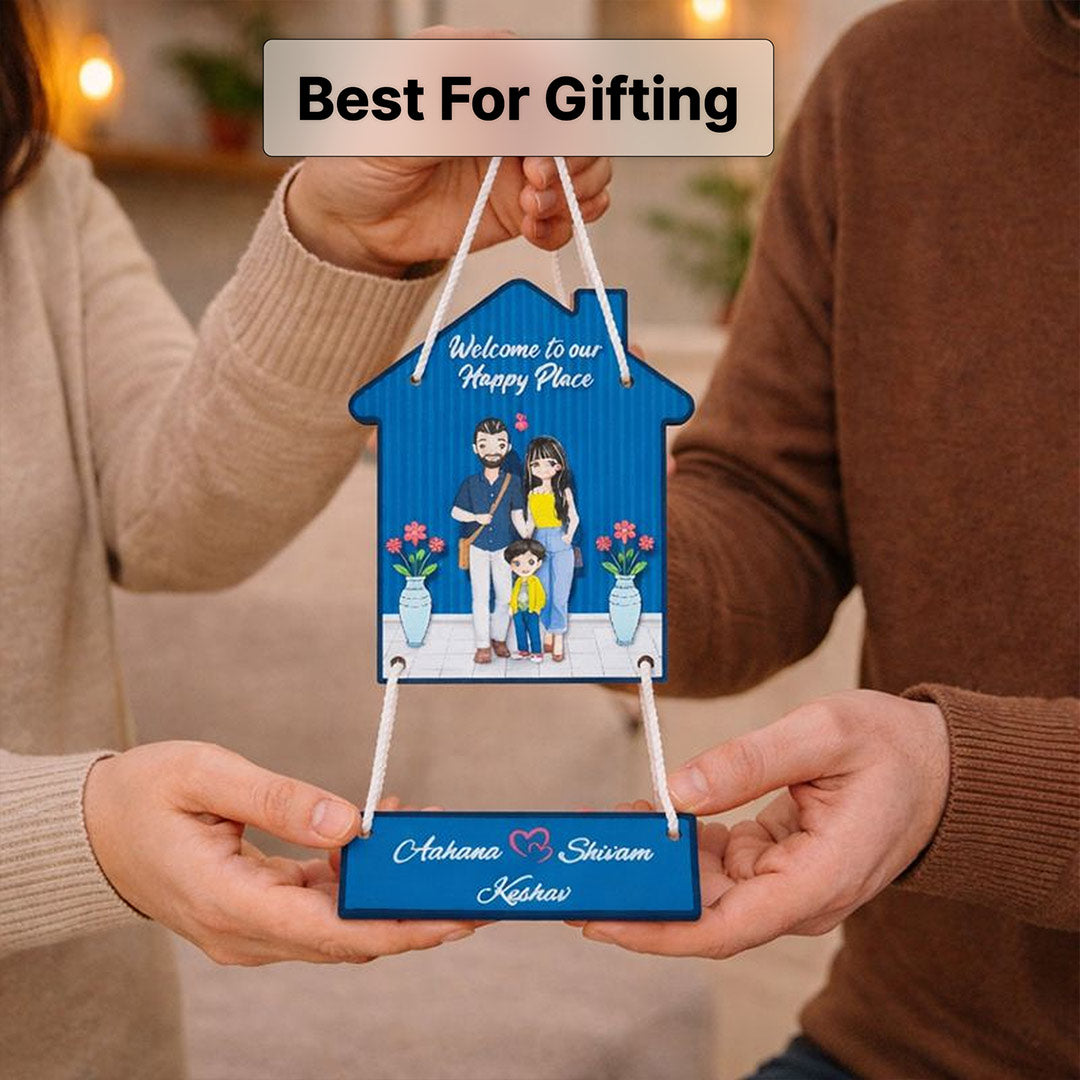 Personalized Family Home Wall Hanger (6×9 Inch) | Love Craft Gifts