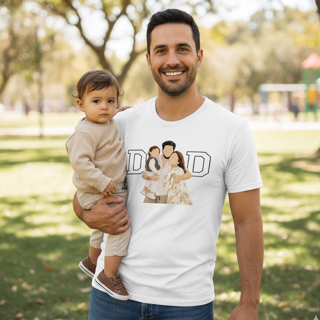 Personalized Family Photo Print White T-Shirt – Unisex Casual Wear | Love Craft Gifts