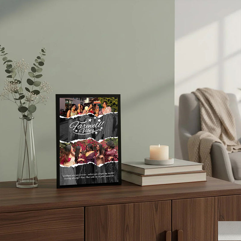Farewell Vibes Personalized Photo Collage Wall Frame (8×12”) | Love Craft Gifts