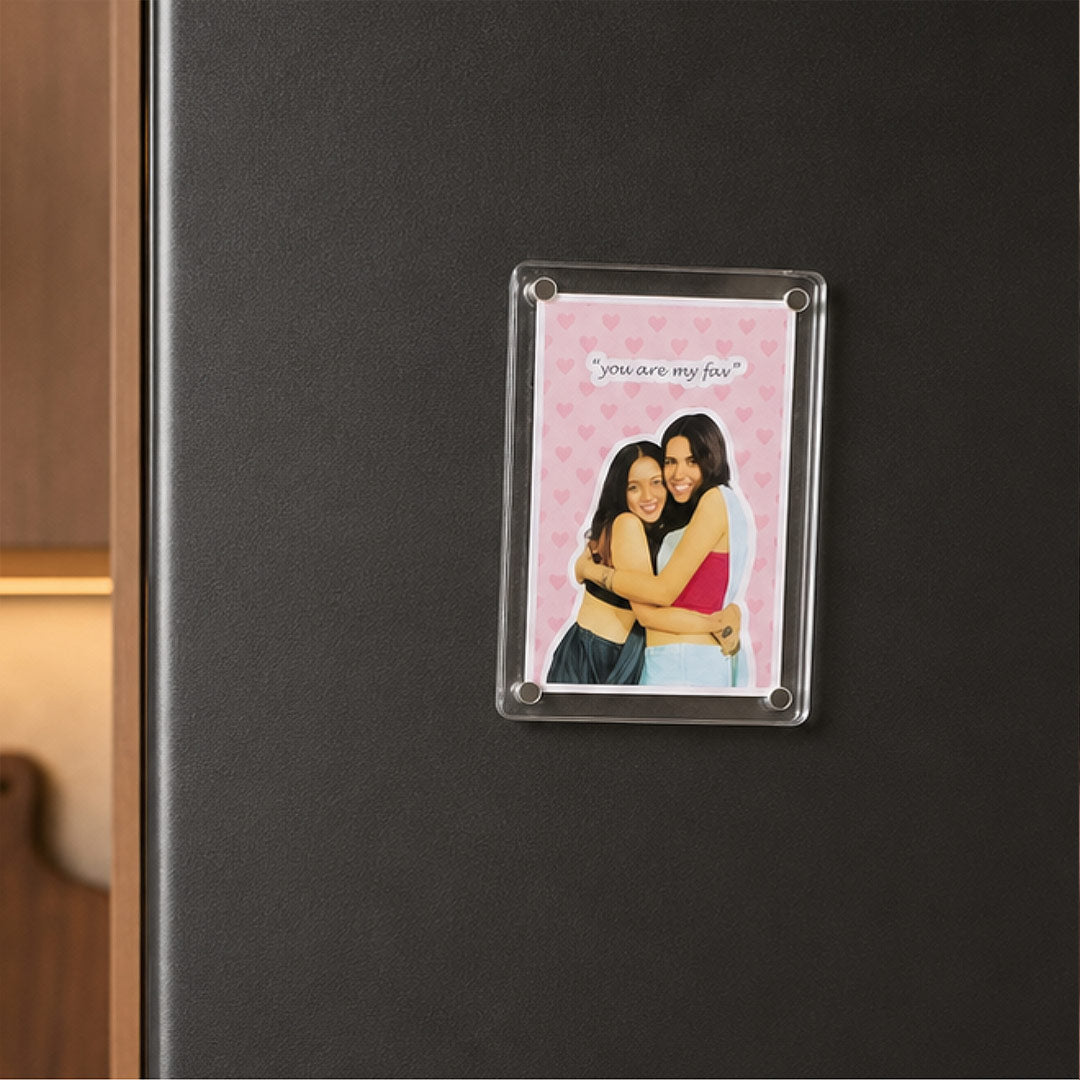 Personalized Sister Acrylic Photo Fridge Magnet | Rakhi Gift for Sister | Love Craft Gifts™