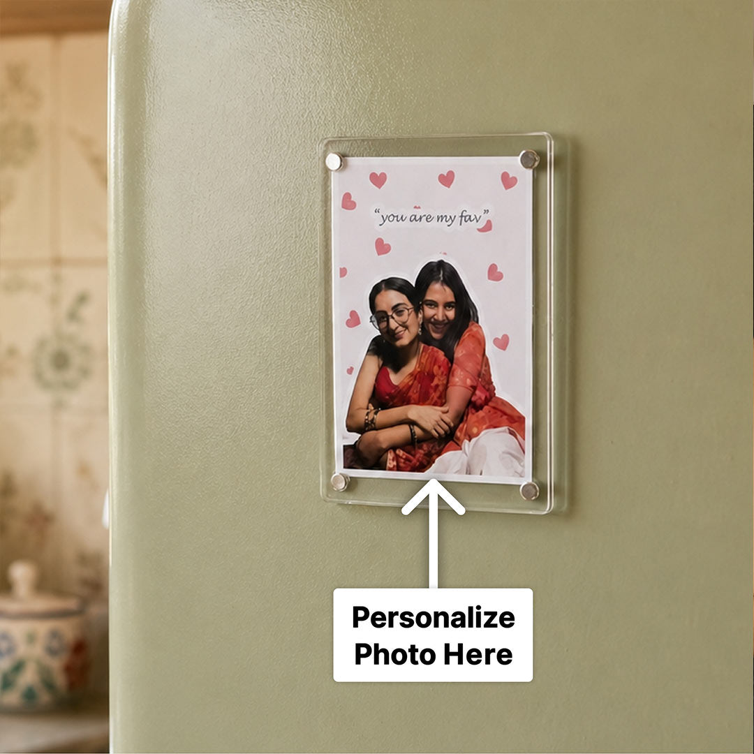 Personalized Sister Acrylic Photo Fridge Magnet | Custom Sister Photo Keepsake | Unique Birthday, Rakhi & Sisterhood Gift for Sister | Love Craft Gifts™