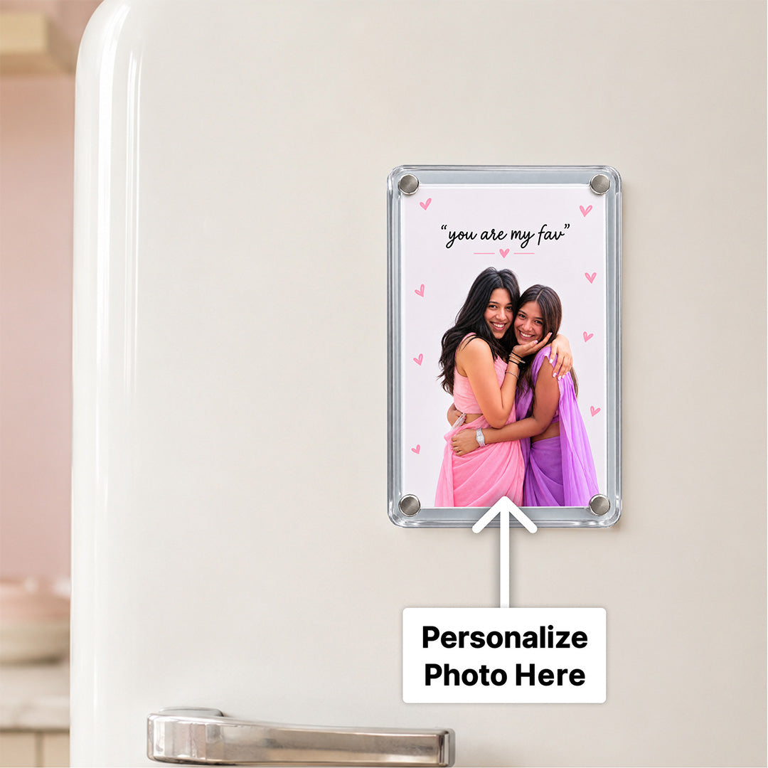 Personalized Best Friend Acrylic Photo Fridge Magnet | Custom BFF Photo Friendship Keepsake | Love Craft Gifts™