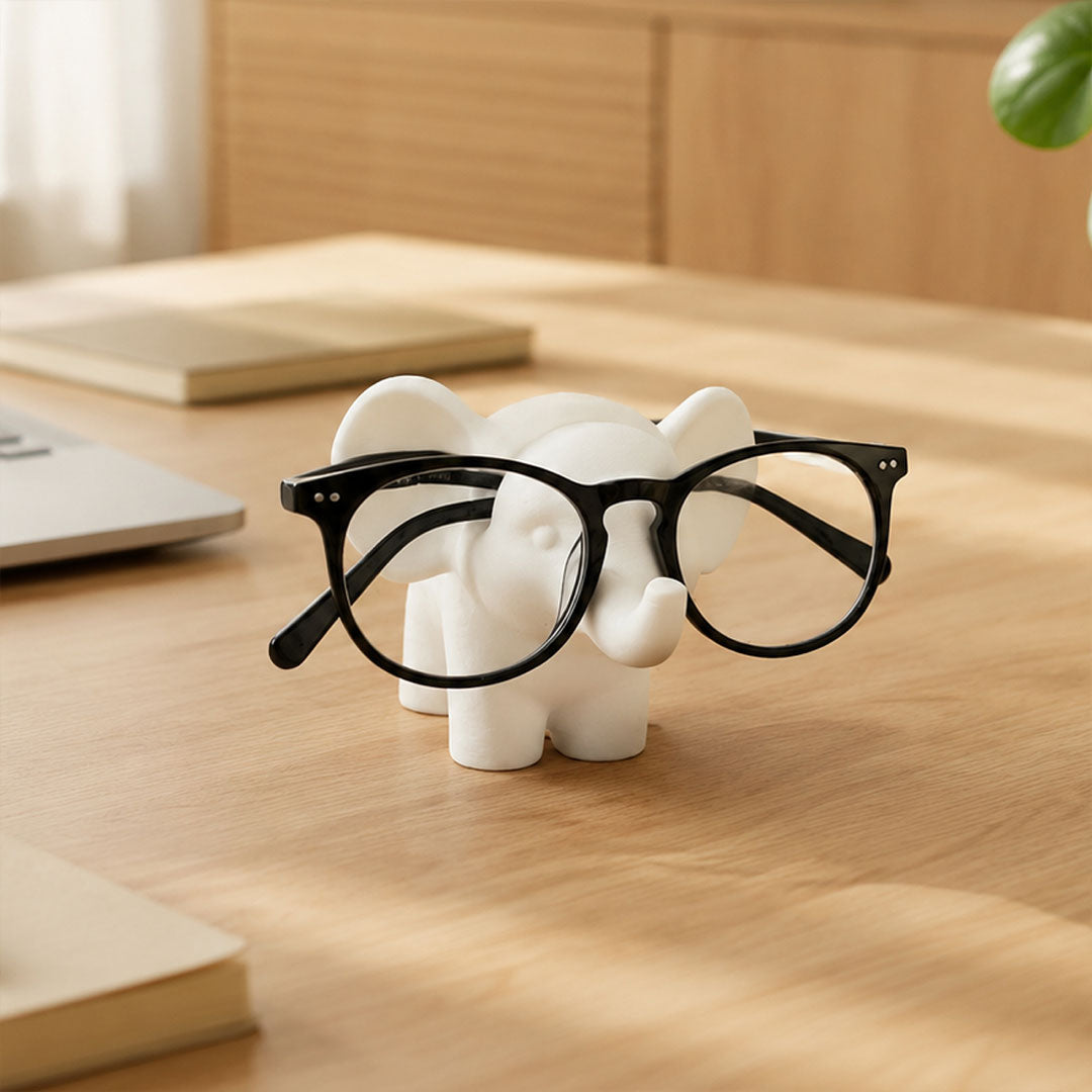 Cute Elephant Eyeglasses Holder Stand | Spectacle & Reading Glasses Organizer | Decorative Tabletop Eyewear Holder | Love Craft Gifts™