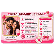 Personalized Acrylic Couple Relationship License Card | Love Craft Gifts™