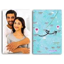 Personalized Long Distance Couple Photo & Map Card | Custom Photo & Location Map | Love Craft Gifts™