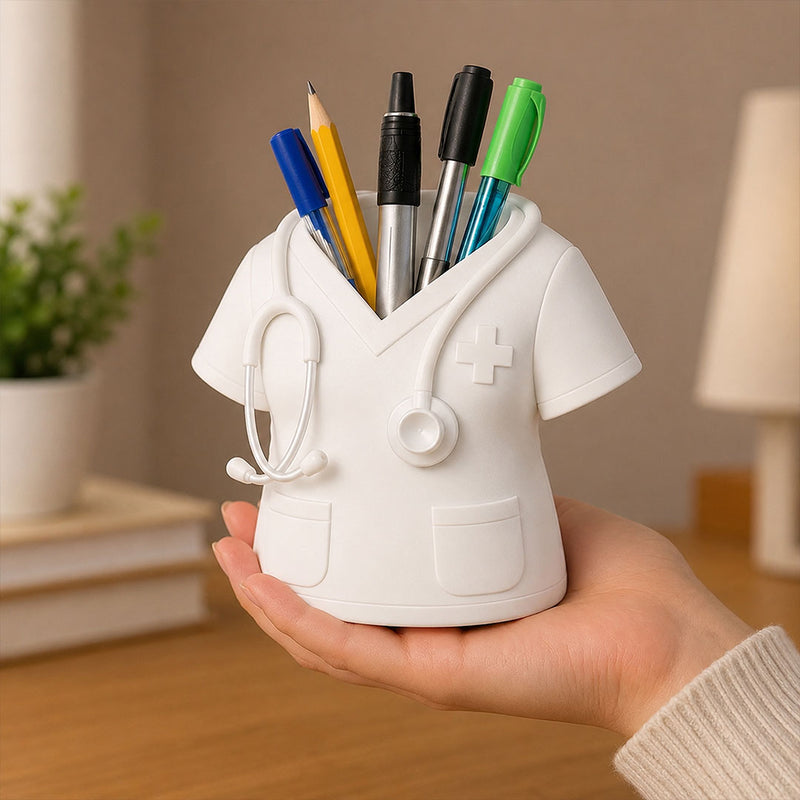 Premium Doctor White Coat Pen Stand|  Personalized Medical Desk Organizer Gift