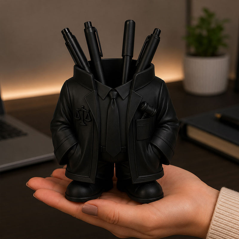 Personalized Advocate Coat Pen Stand | Unique Desk Organizer Gift for Lawyers, Judges & Legal Professionals