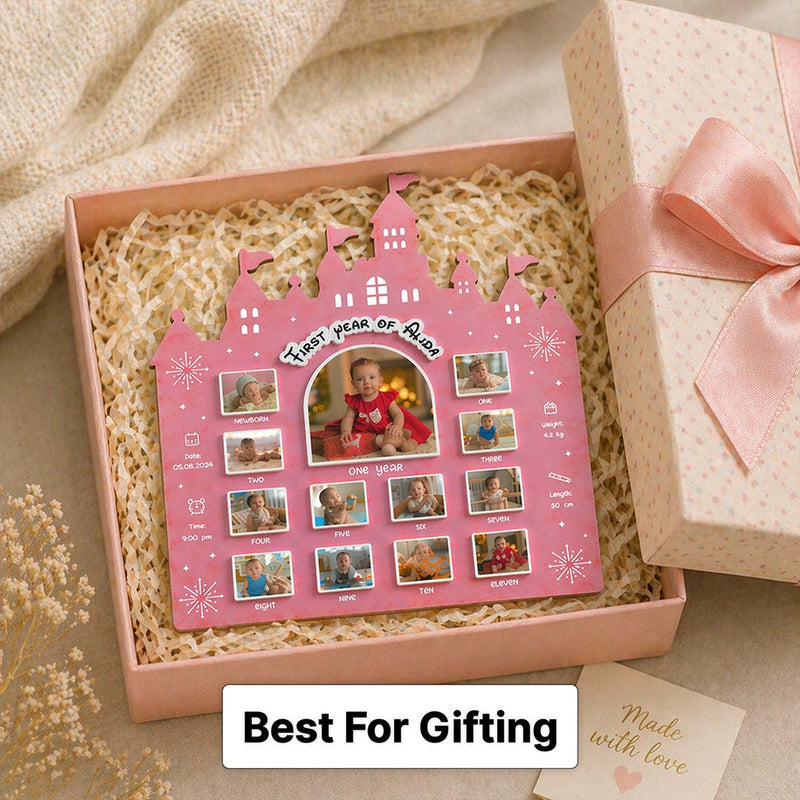 Personalized Baby First Year Photo Collage Wall Frame 18x24" | Gift for 1st Birthday & New Parents | Love Craft Gifts™