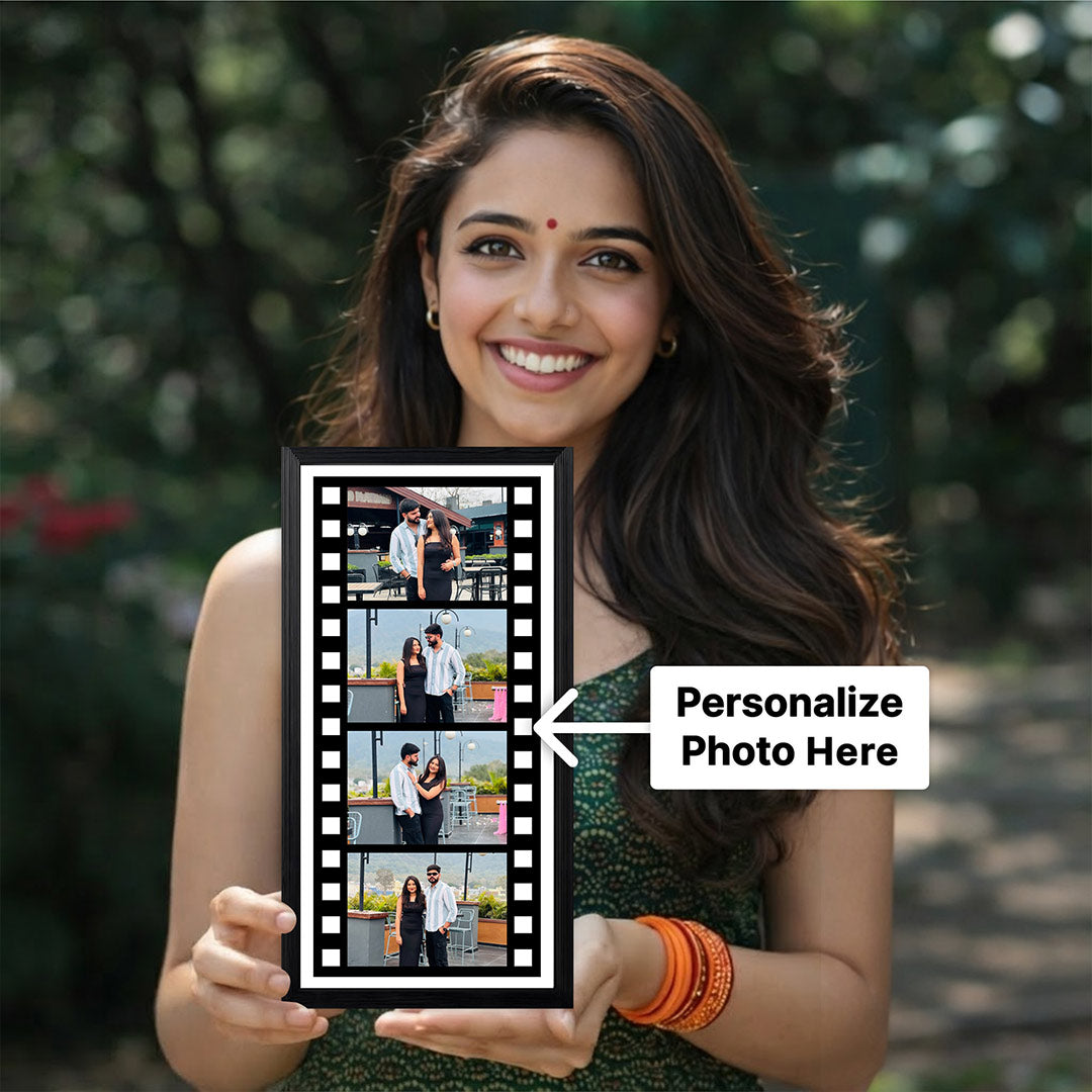 Personalized Film Strip Photo Frame with Custom Pictures 12x6 Inch | Love Craft Gifts