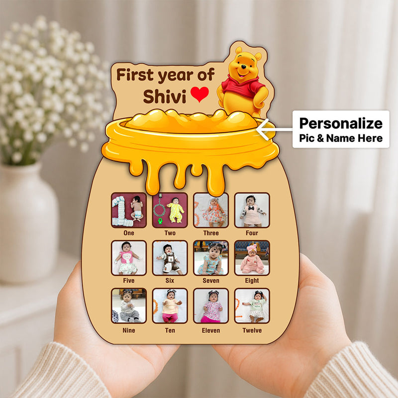 Personalized Baby First Year Memory Frame (11x15 Inch) – Custom Photo & Name Milestone Gift | Love Craft Gifts™