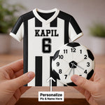 Personalized Football Jersey Wall Clock with 3D Football Design – Custom Name & Number Sports Clock (16x15 Inch) Kids Room Décor Gift | Love Craft Gifts™