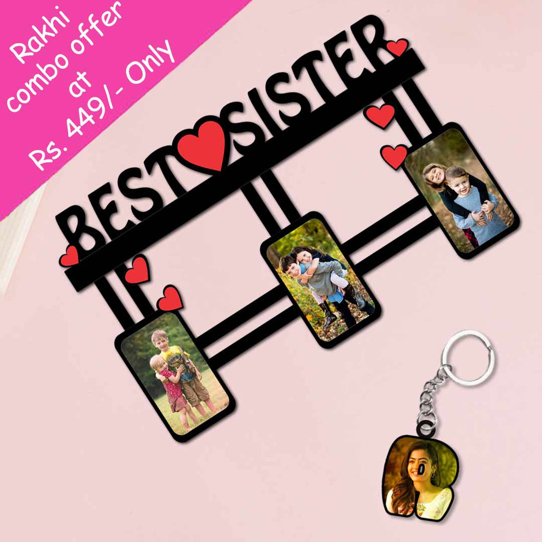 Photo collage frame- Rakhi Sister Gift | Love Craft Gifts