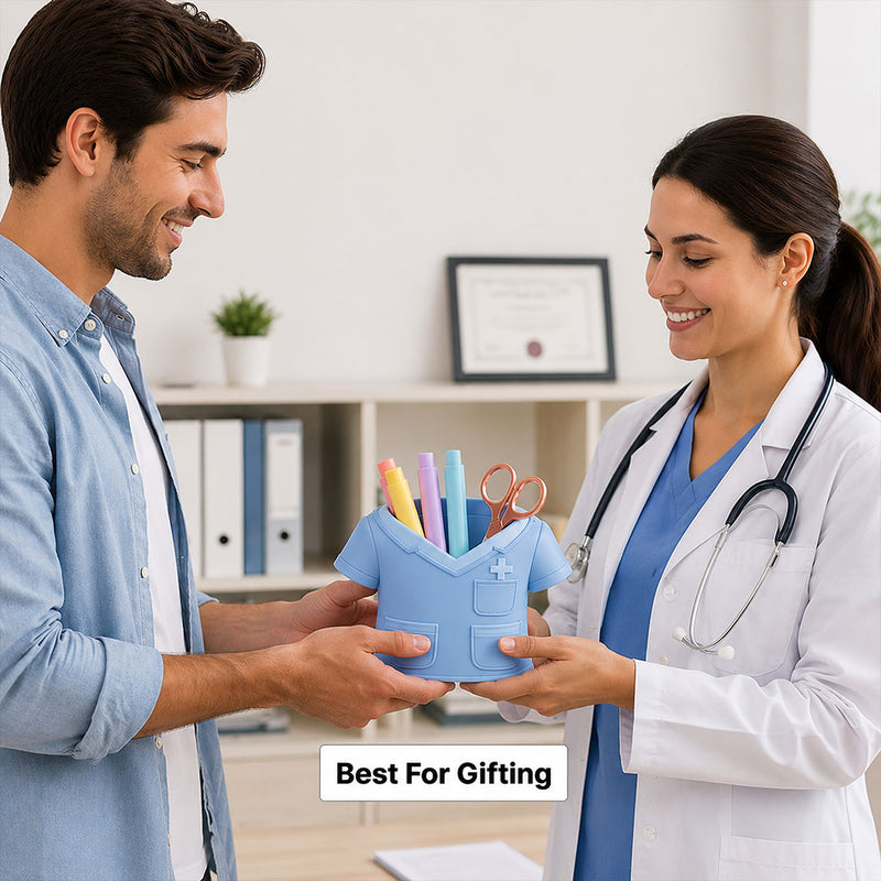 Premium Medical Scrub Design Pen Stand| Personalized Doctor & Nurse Desk Organizer Gift