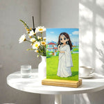 Personalized Shinchan Style Cartoon Photo Table Top (6×8 Inch) | Custom Cartoon Portrait Stand | Love Craft Gifts