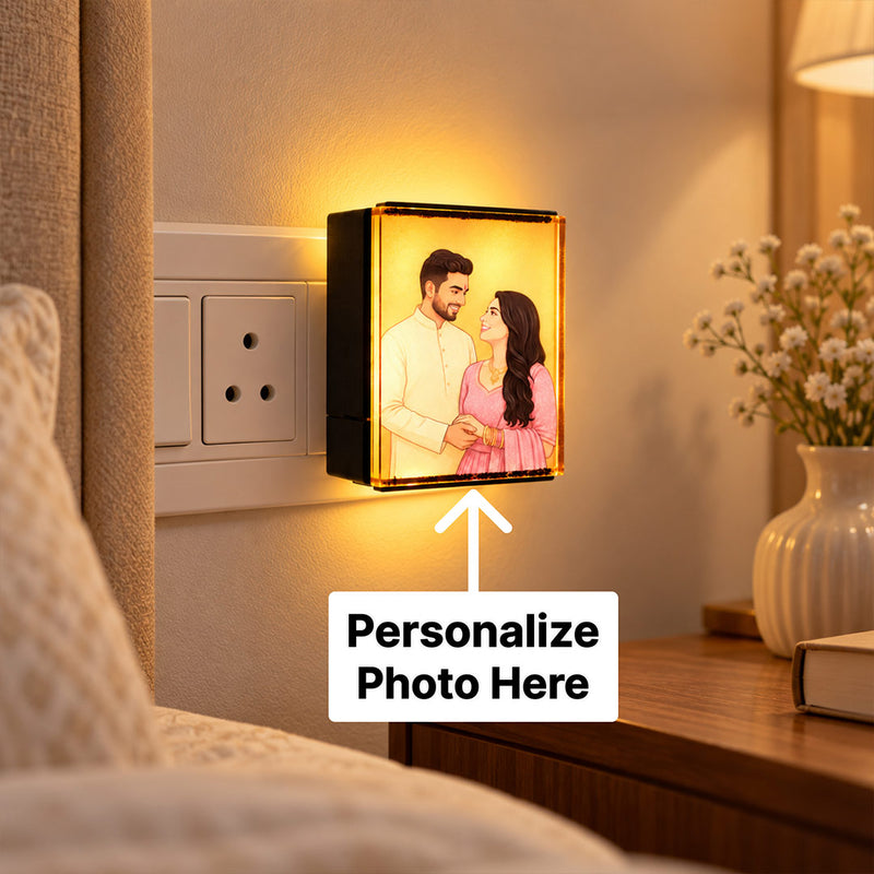 Personalized Photo Night Lamp | Custom Couple Photo Plug-in LED Night Light | Love Craft Gifts™