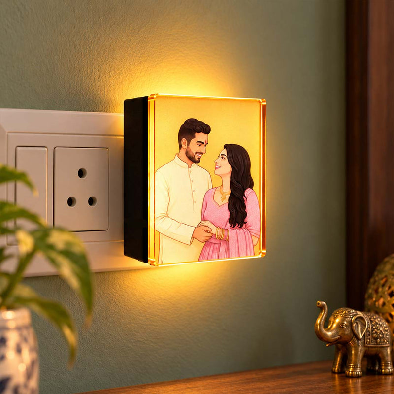 Personalized Photo Night Lamp | Custom Couple Photo Plug-in LED Night Light | Love Craft Gifts™
