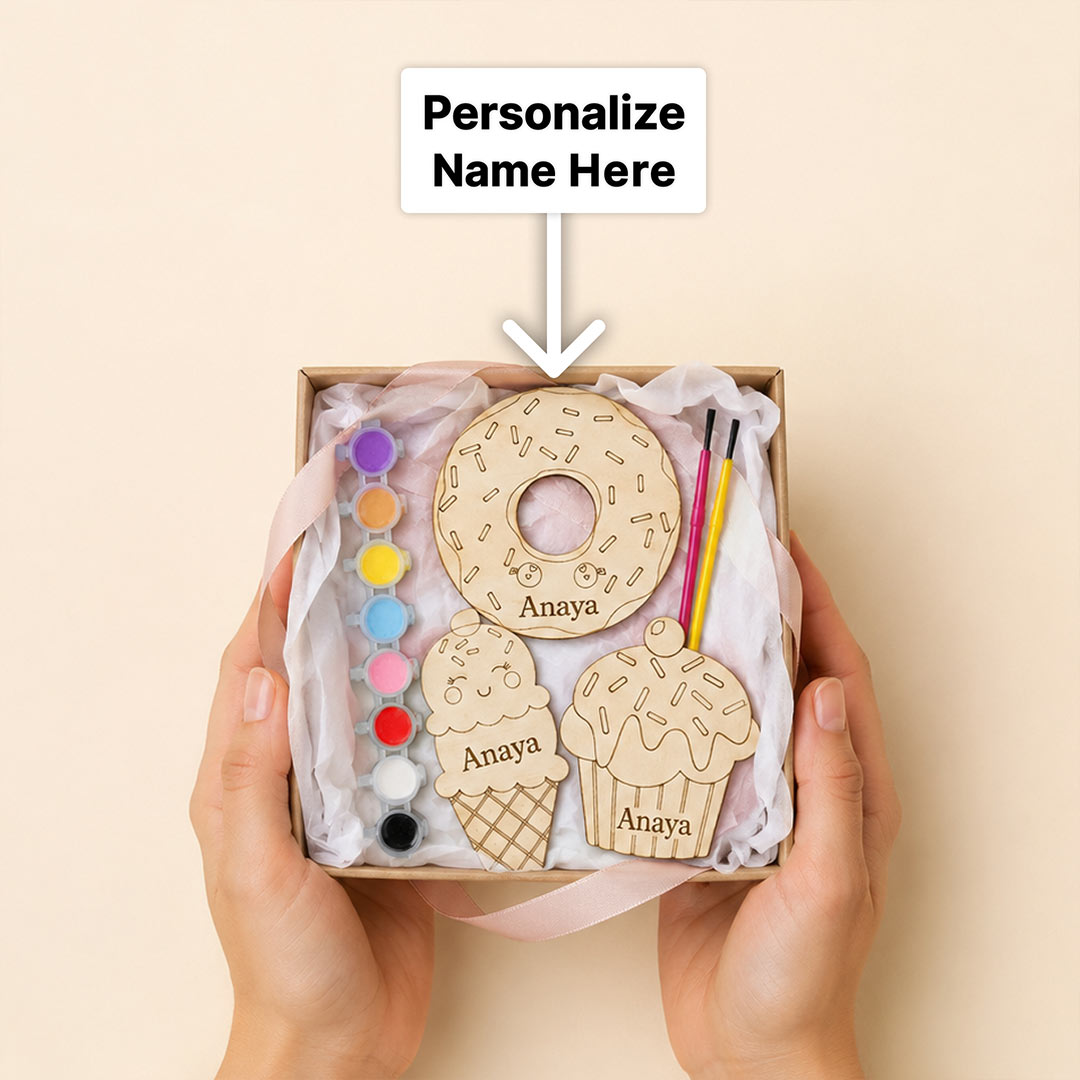 Personalized DIY Donut, Ice Cream & Cupcake Painting Kit for Kids | Creative Gift for Kids | Love Craft Gifts™