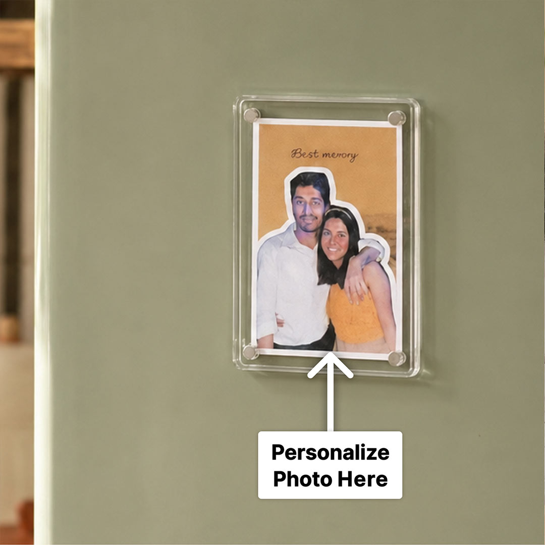Personalized Couple Photo Acrylic Fridge Magnet | Wedding Photo Magnet | Romantic Keepsake Gift for Couple | 2x3" | Love Craft Gifts™
