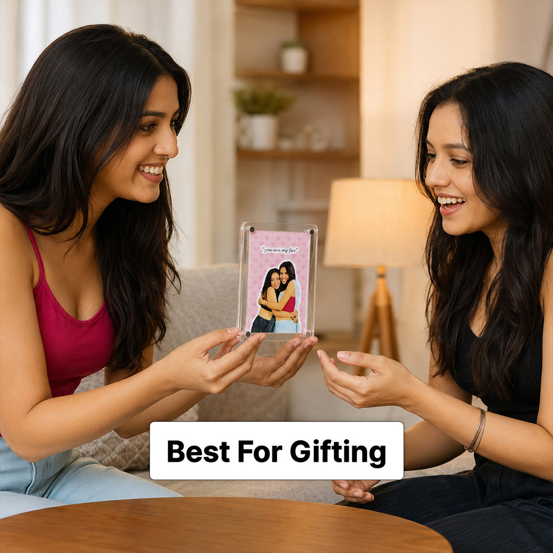 Personalized Sister Acrylic Photo Fridge Magnet | Rakhi Gift for Sister | Love Craft Gifts™