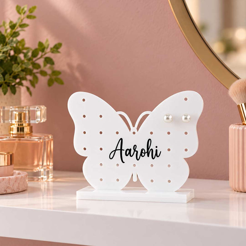 Personalized Butterfly Earring Holder Stand 6x7" | Dressing Table Gift for Girls, Women & Jewellery Lovers | Love Craft Gifts™