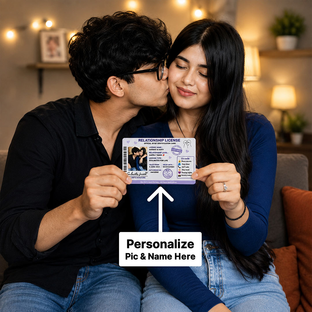 Personalized Couple Relationship License Card | Romantic Gift for Boyfriend, Girlfriend, Husband & Wife | Love Craft Gifts™