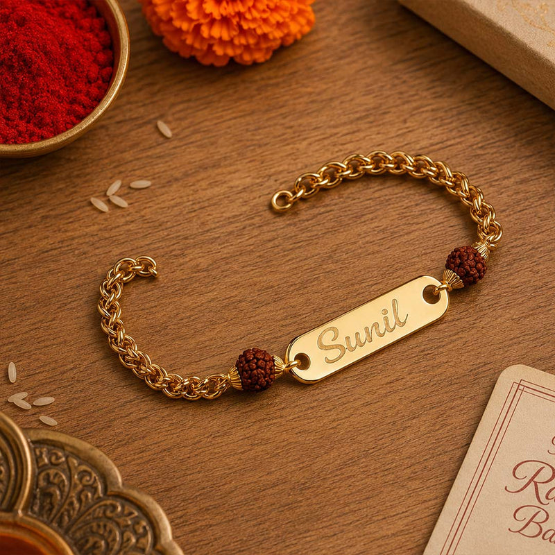 Rudraksha Name Bracelet Best Rakhi for Brother