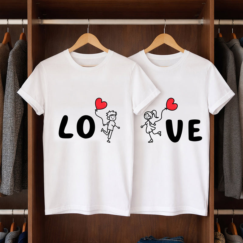 Personalized Couple Matching T-Shirts “Love” Design