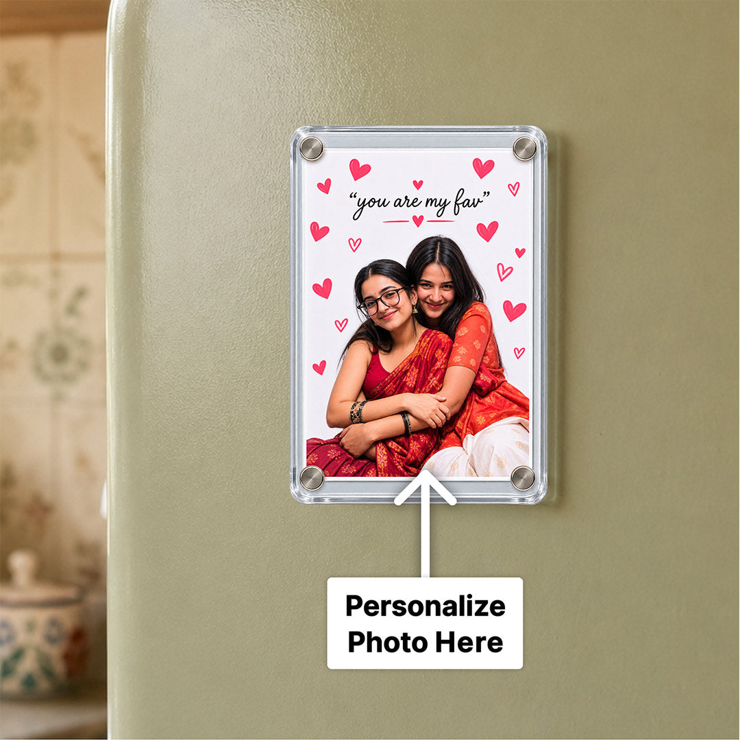 Personalized Sister Acrylic Photo Fridge Magnet | Custom Sister Photo Keepsake | Unique Birthday, Rakhi & Sisterhood Gift for Sister | Love Craft Gifts™