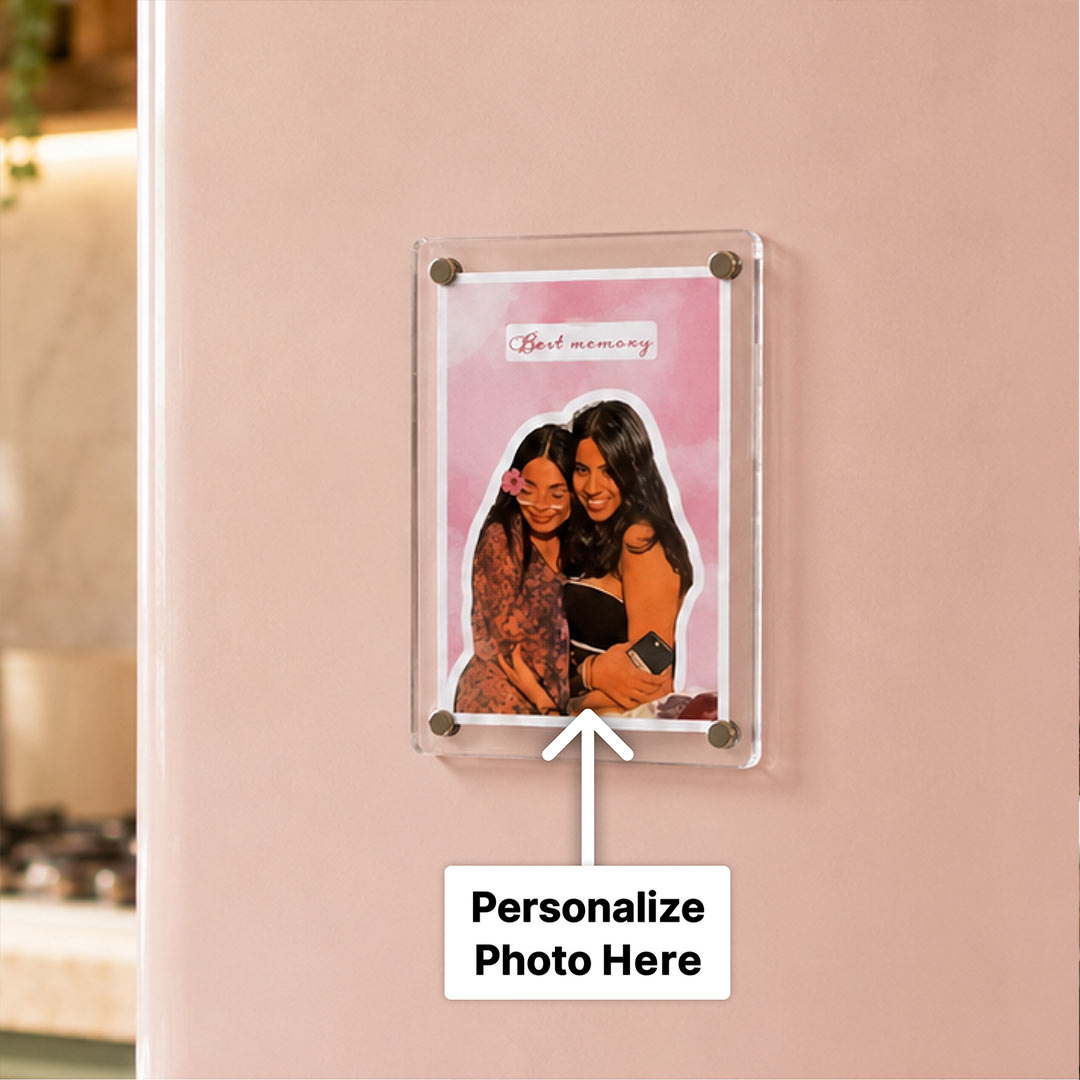 Personalized Best Friend Acrylic Photo Fridge Magnet | Custom Bestie Photo Refrigerator Magnet | Love Craft Gifts™