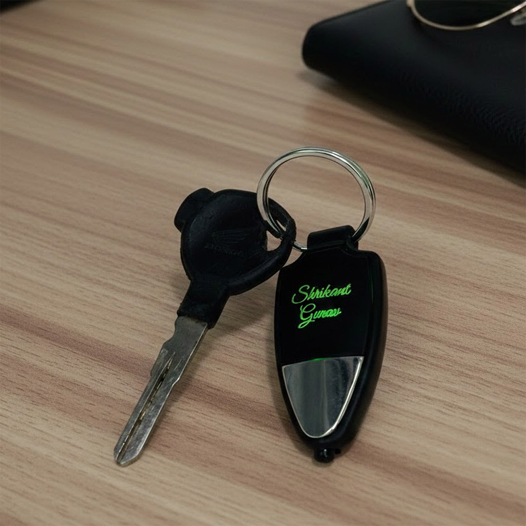 Personalized RGB Glow Name Keychain – Multicolor LED Light Gift | Love Craft Gifts