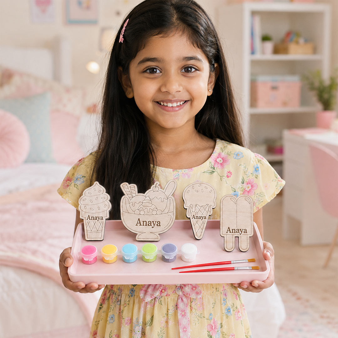 Personalized DIY Ice Cream Painting Kit for Kids | Creative Gift for Kids | Love Craft Gifts™