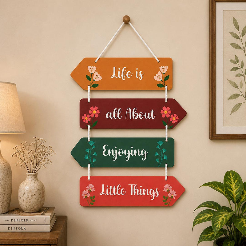 Personalized Life Is All About Enjoying Little Things Wooden Hanger | 9x15" | Love Craft Gifts™