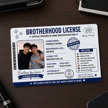 Personalized Brotherhood License Photo Card | Brother for Life Keepsake Gift | Love Craft Gifts™