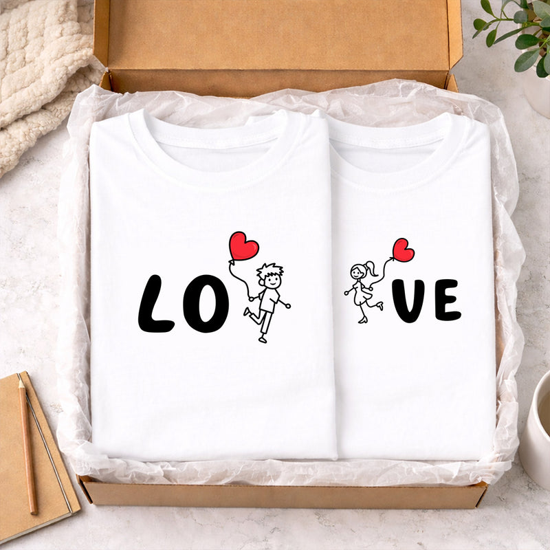 Personalized Couple Matching T-Shirts “Love” Design