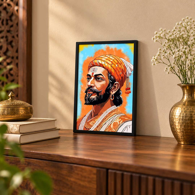 Traditional Maratha Warrior Portrait Frame | Heritage-Inspired Indian Décor | Love Craft Gifts™