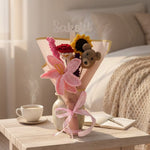 Personalized Teddy Rose Crochet Bouquet – Handmade Forever Flower Gift | Love Craft Gifts