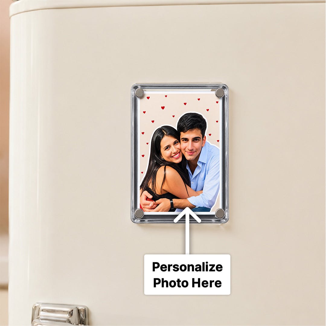 Personalized Couple Acrylic Photo Fridge Magnet | Romantic Gift for Boyfriend, Girlfriend, Husband & Wife | Love Craft Gifts™