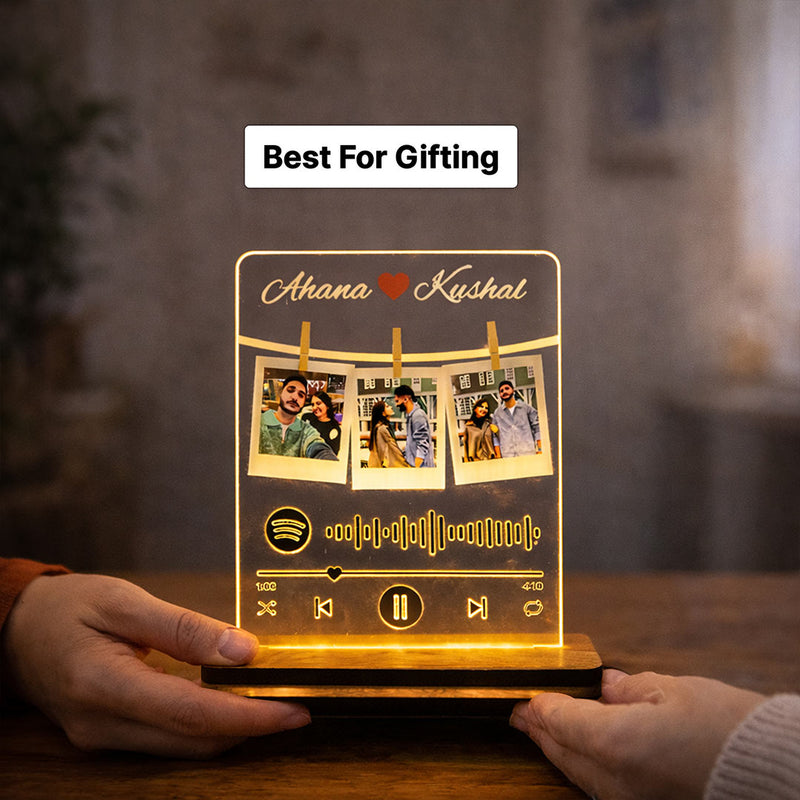 Personalized Spotify Style Acrylic LED Lamp(8x6")