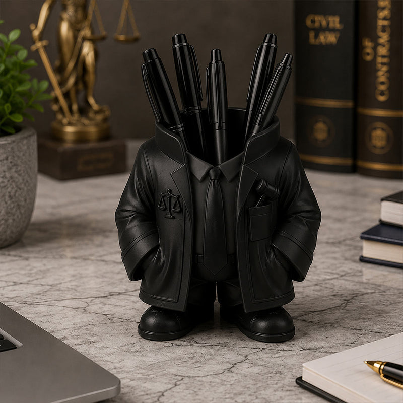 Personalized Advocate Coat Pen Stand | Unique Desk Organizer Gift for Lawyers, Judges & Legal Professionals