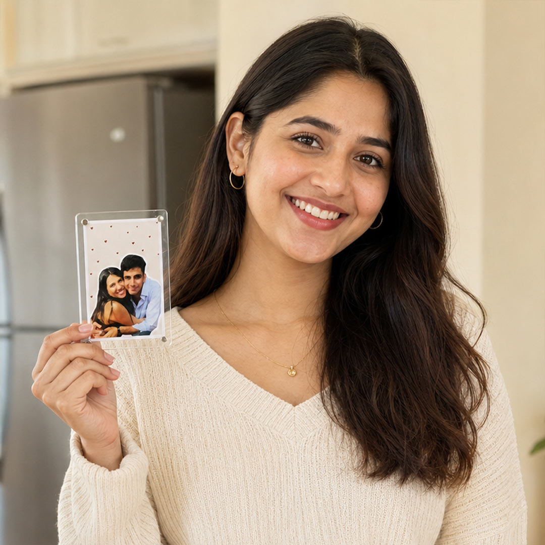 Personalized Couple Acrylic Photo Fridge Magnet | Romantic Gift for Boyfriend, Girlfriend, Husband & Wife | Love Craft Gifts™